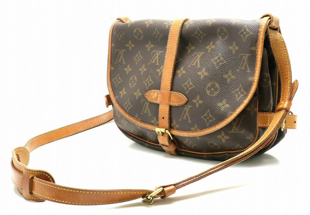 Louis Vuitton Saumur Crossbody Monogram Bag Shoulder Brown